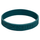 Ichthus Teal Silicone Wristbands