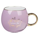 Be Still And Know Purple With Gold-Electroplated Rim Ceramic Mug