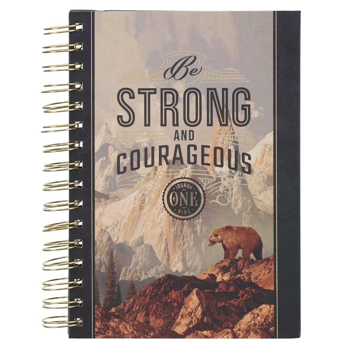 Be Strong and Courageous Large Wirebound Journal