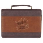 Man of God Two-Tone Brown Faux Leather Bible Bag