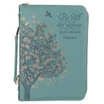 Be Still and Know That I Am God Teal Faux Leather Bible Bag