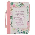 I Know the Plans I Have for You Pink Floral Faux Leather Bible Bag