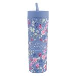 Be Strong Plastic Tumbler With Straw – Joshua 1:9